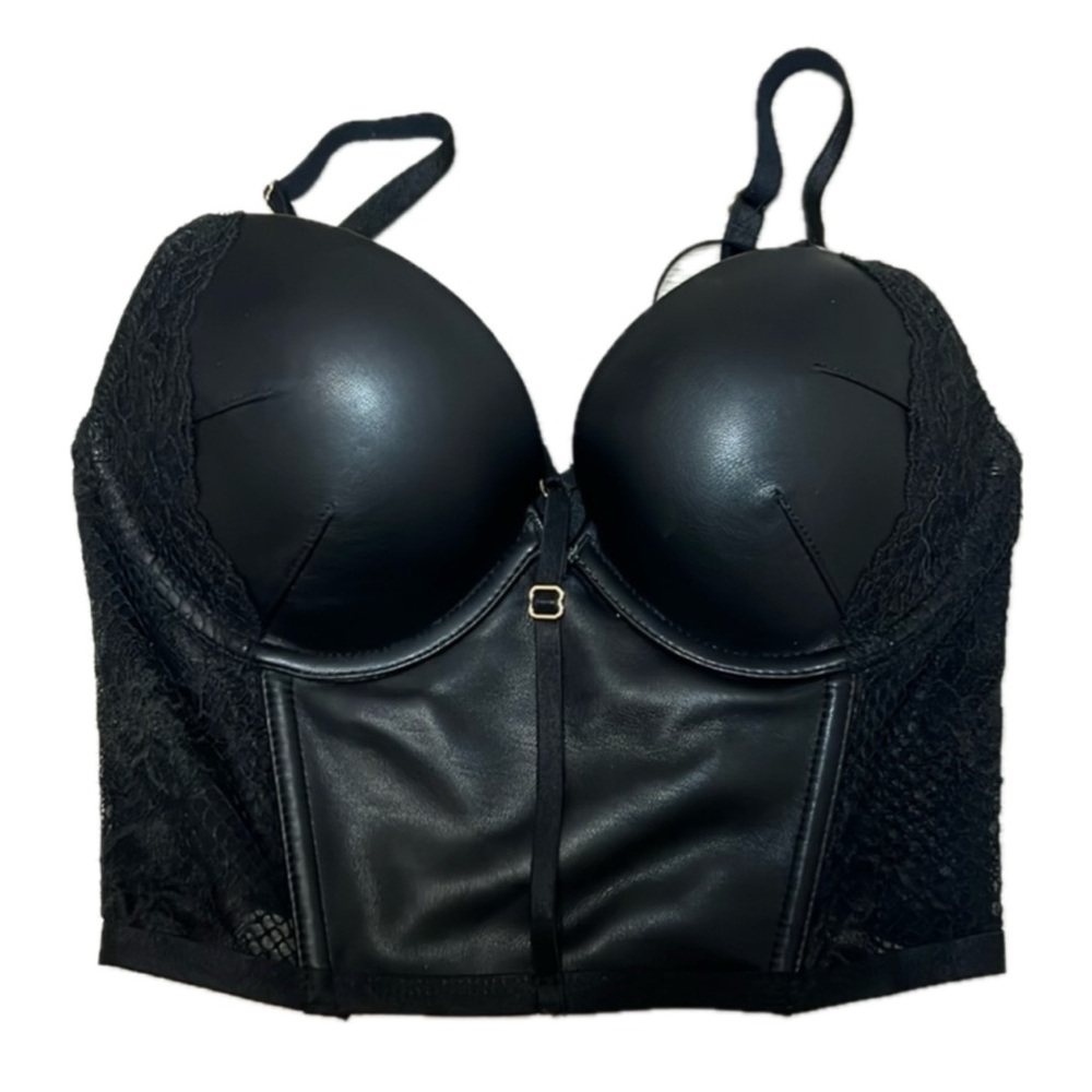 New VS leather bralette top